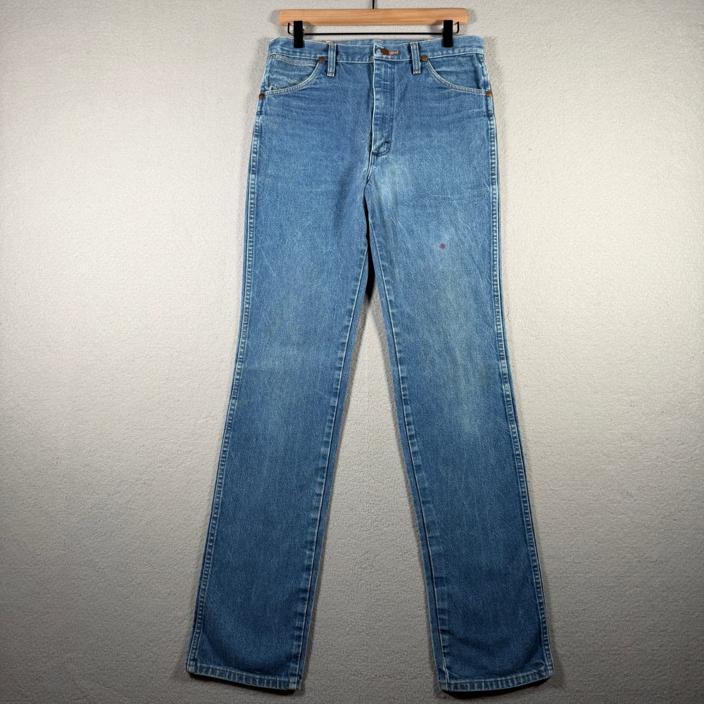 Wrangler 936DEN Cowboy Cut Slim Fit Blue Jeans Mens 34x31 Made in USA